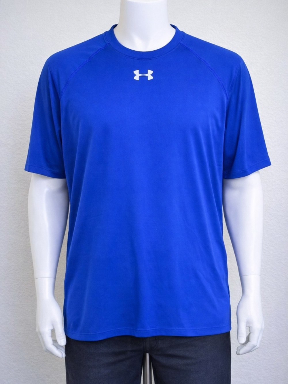 Under Armour Shirt Mens 2XL Blue HeatGear‎ Loose Athletic Short Sleeve